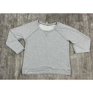 Minne Sweater Women Large Gray White Striped Made in the USA